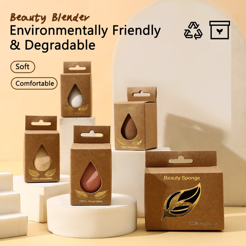 Beauty Sponge Manufacturer - Eco Friendly Degradable Coffee Grounds Makeup Powder Puff for Wet and Dry Use