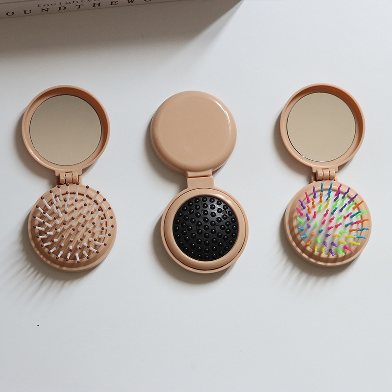 Comb with Mirror Manufacturer - Plastic Folding Airbag Small DIY Cute Girl Air Cushion Head Massage Integrated Portable