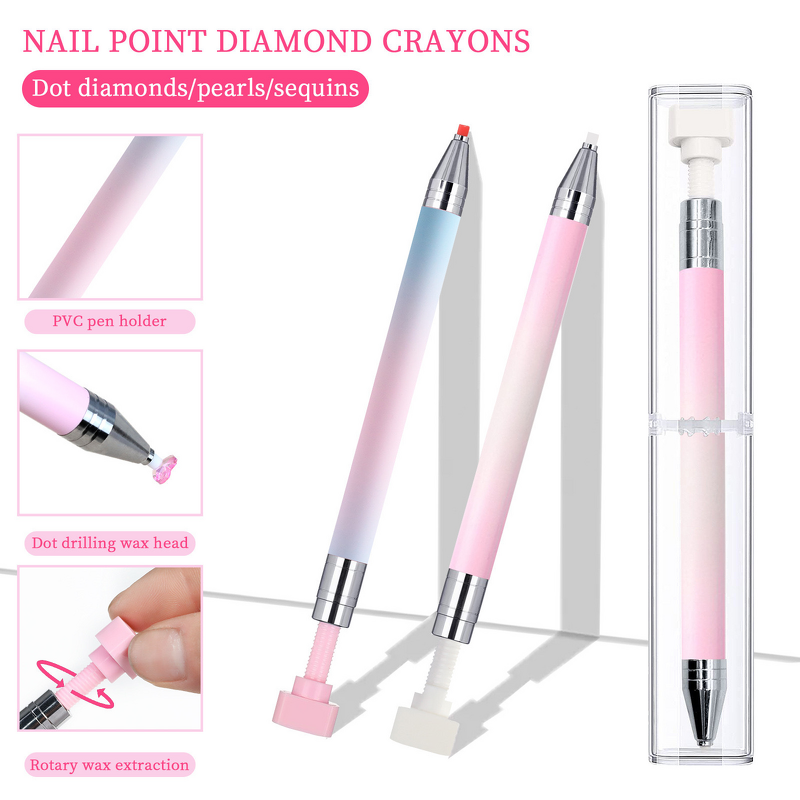 Rhinestone Crayon Pen Manufacturer - Rotating Adhesive Plastic Handle Gradient Holder Picker Tool