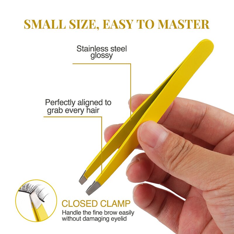 Eyebrow Tweezers Manufacturer - Wholesale Slant Tip Stainless Steel Hair Removal Private Label Set
