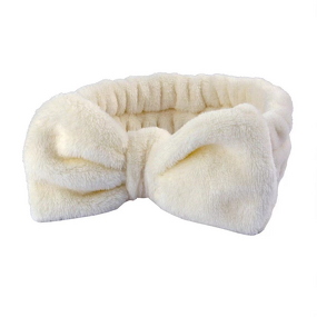Hair Headband Manufacturer - Simple Plush Solid Color Microfiber 50g Women Non-Slip High Elasticity Cute Bowknot Face Washing