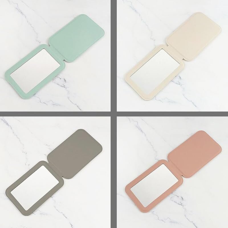 Vanity Mirror Manufacturer - Wholesale Customized Logo Pu Leather Compact Pocket Folding Travel for Women Girls