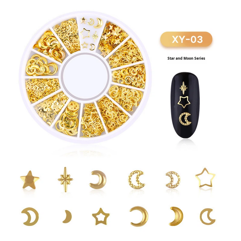 Nail Art Studs Manufacturer - 3D Ocean Gold Charms Sea Metal Alloy Rivets Shell Starfish Hollow