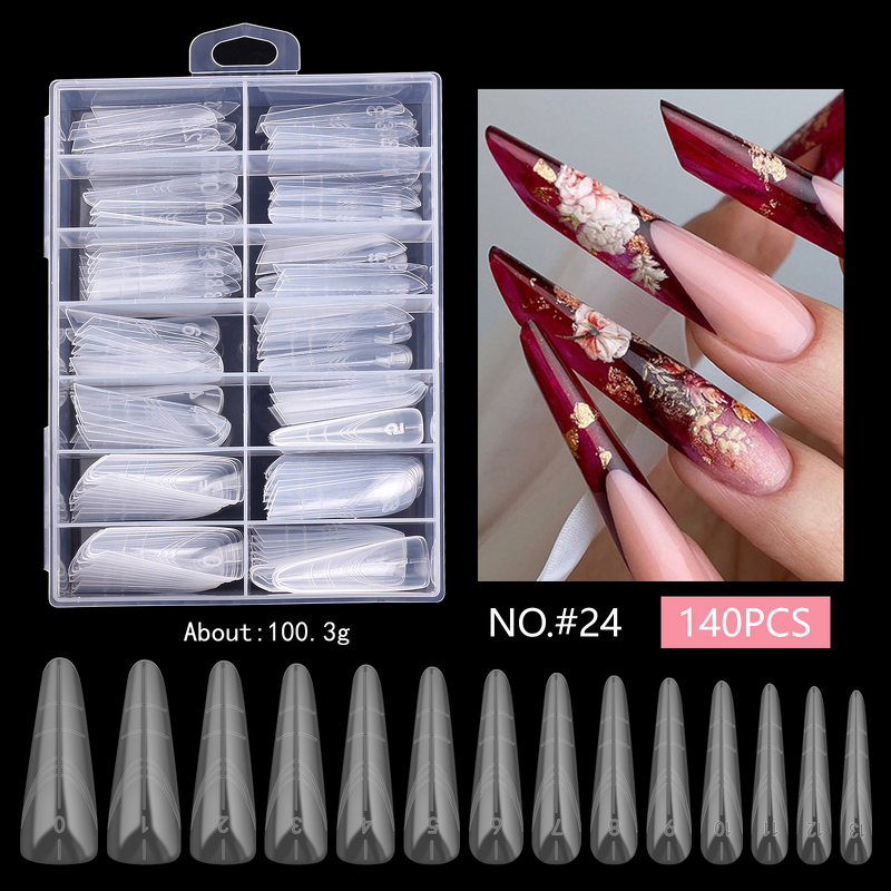 Nail Forms Manufacturer - 140 Clear Eagle Crystal Extension Fast UV Cure Paperless Starry Sky Tips