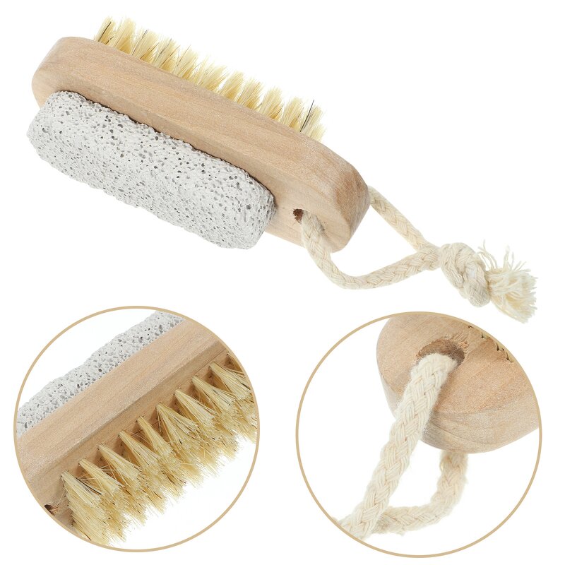 Bath Brush Manufacturer - Spa Tool Wooden with Pumice Stone for Foot Massage