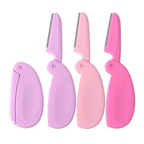 Facial Razor Manufacturer - Mini Folding Waterproof Stainless Steel Beauty Tool Eyebrow Shaver with Shaping Blade