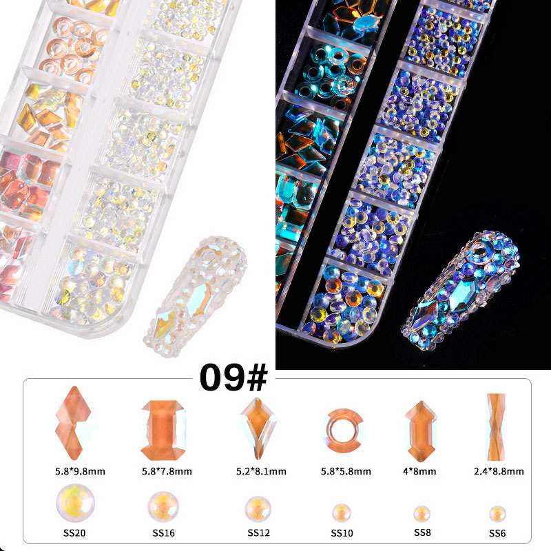 Nail Art Rhinestone Kit Manufacturer - 3D Shell Multi Shape with Charms Jewelry Wholesale