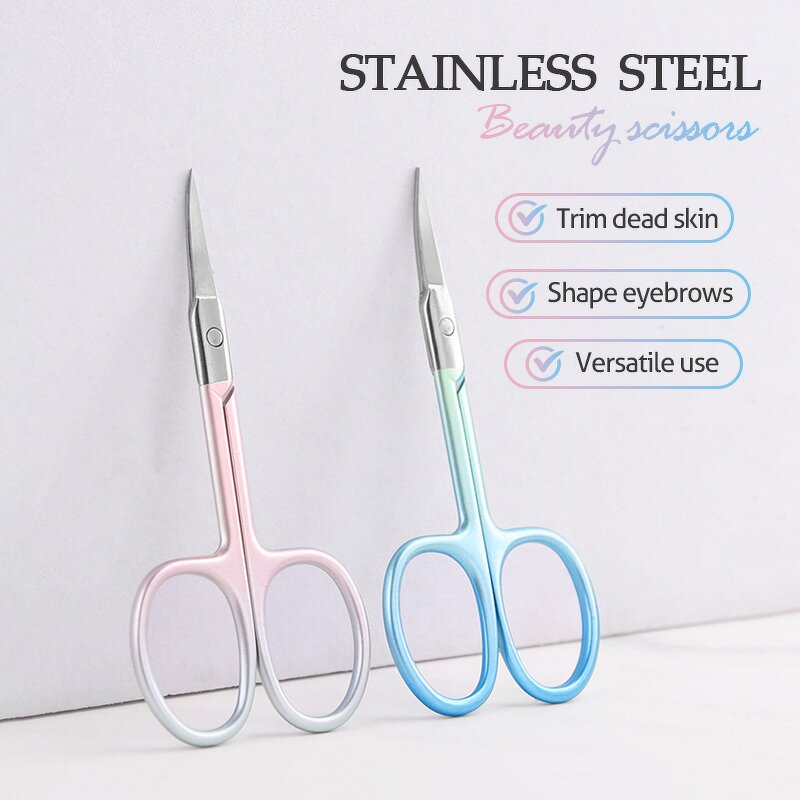 Eyelash Scissors Manufacturer - Mini Makeup Private Label Black Stainless Steel PVC Bag for Sharping Slanted Tip
