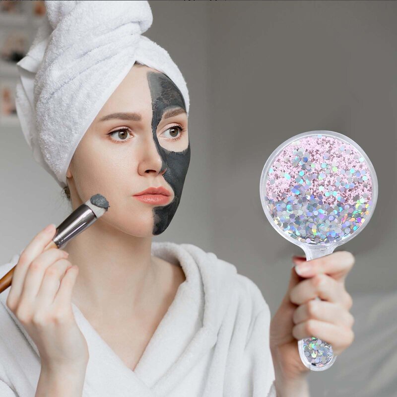 Cosmetic Mirror Manufacturer - Wholesale Square Diamond Rhinestone Bling Star Shaped Handheld Magnifying Double Sided