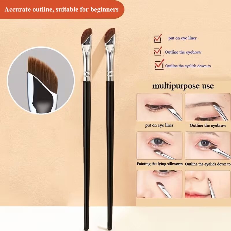 Makeup Brush Manufacturer - Thin Angled Tinting Single Custom Logo Private Label Flat Brow Eyeliner Concealer