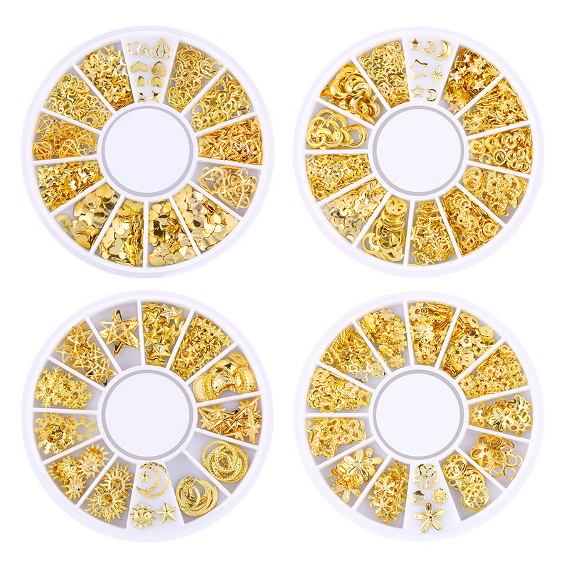Nail Art Studs Manufacturer - 3D Ocean Gold Charms Sea Metal Alloy Rivets Shell Starfish Hollow