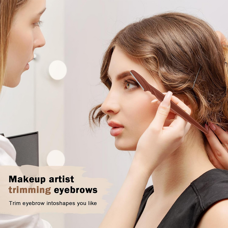 Facial Razors Manufacturer - Wholesale Straight Customized Packaging 12pcs Multipurpose Eyebrow Scraper with Mesh Head