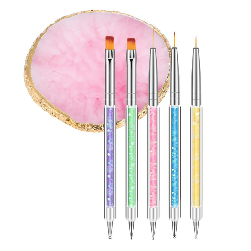 Nail Art Palette Set Manufacturer - Resin with Double-Ended Dotting Pen Mixing Tray Painting Brushes Carving Pen