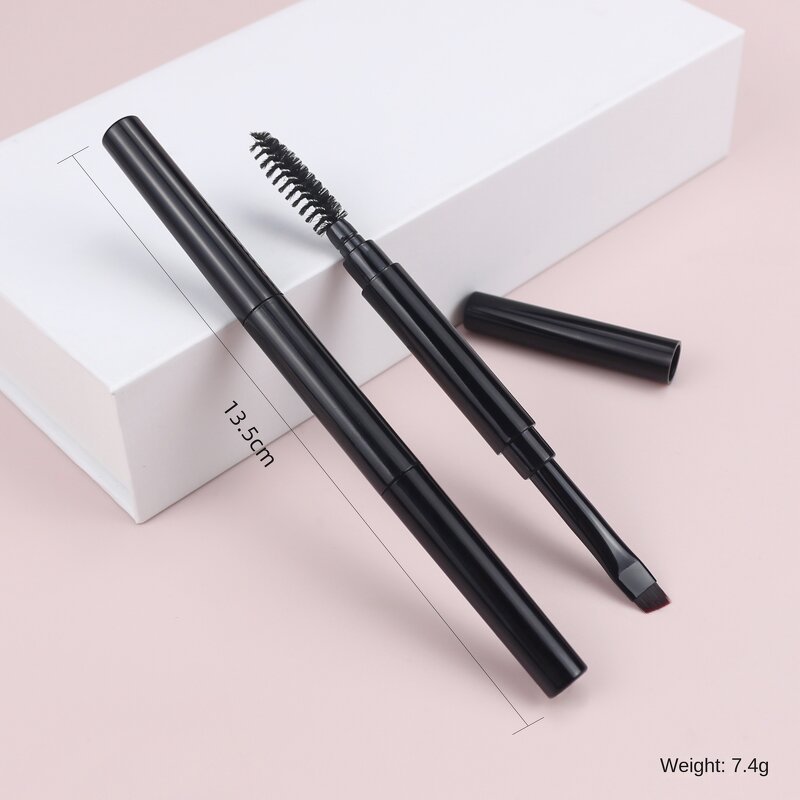 Eyebrow Brush Manufacturer - Portable Double Spiral with Oblique Angle Flat Blade for Applying Eyeliner and Powder