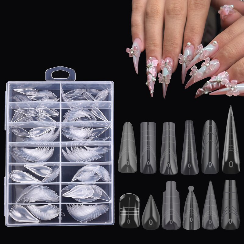 Nail Art Forms Manufacturer - Professional 140 Clear Eagle Cat Eye Tips Fast UV Cure Paperless Plastic Acrylic