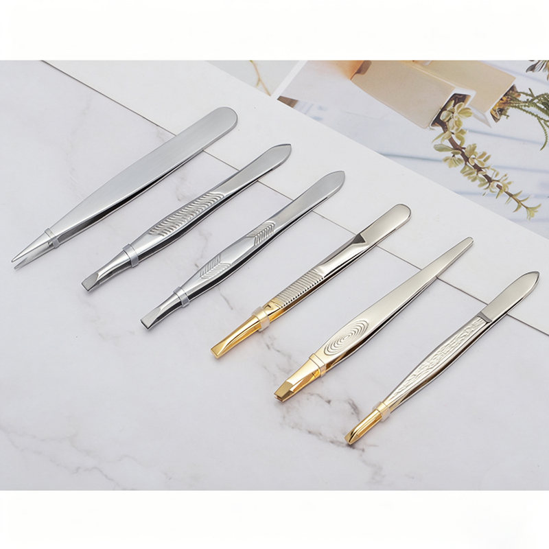 Lash Tweezers Manufacturer - Best Selling Stainless Steel Slanted Tip Portable High Precision False Eyelash Aid Tool
