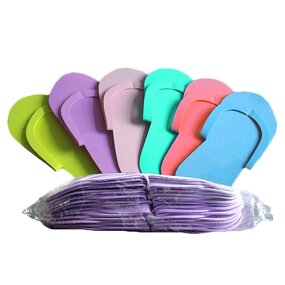 Disposable Slippers Manufacturer - Foam High Quality Spa Pedicure Flip Flop Assorted Colors for Salon