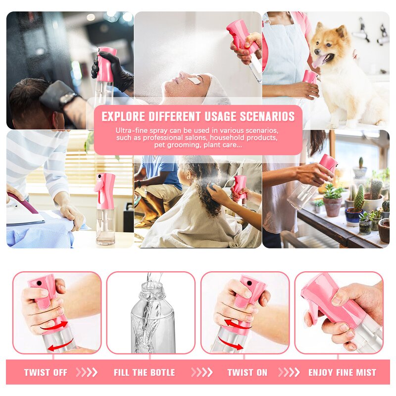 Spray Bottle Manufacturer - 200ml 300ml Hair Salon Gardening Air High Pressure Trigger Pump Continuous Fine Mist