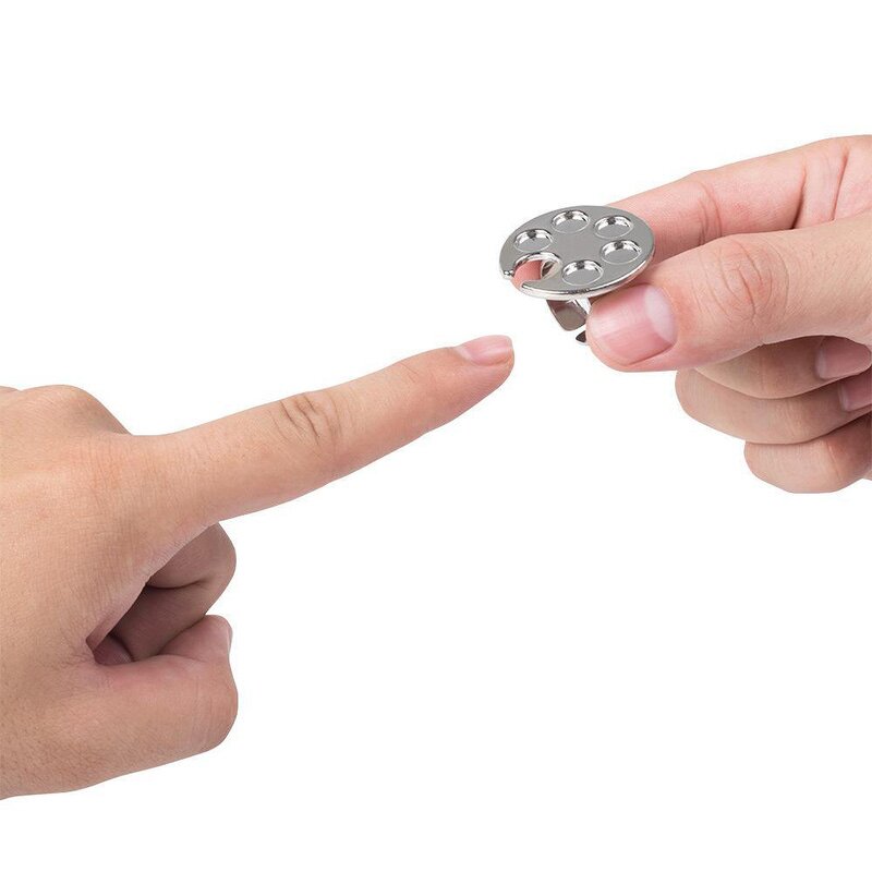 Nail Art Palette Manufacturer - UV Gel Painting Color Tray Board Stainless Steel Polish with Finger Rings