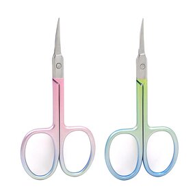 Eyelash Scissors Manufacturer - Mini Makeup Private Label Black Stainless Steel PVC Bag for Sharping Slanted Tip