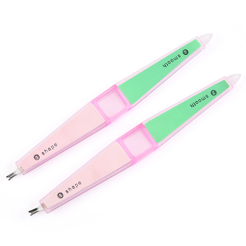 Nail Buffer File Manufacturer - Double Sided Plastic 4 in 1 with V Shape Cuticle Remover