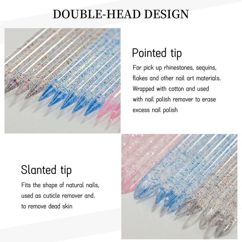 Nail Rhinestone Picker Manufacturer - 100pcs Double Headed Crystal Cuticle Remover Stick for Personal Care