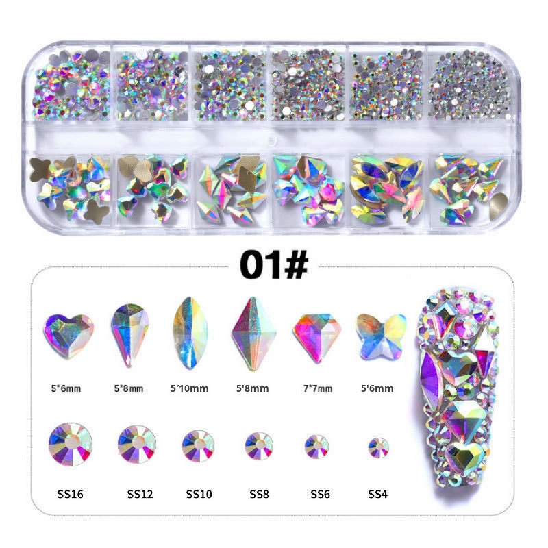 Nail Art Rhinestone Kit Manufacturer - 3D Shell Multi Shape with Charms Jewelry Wholesale