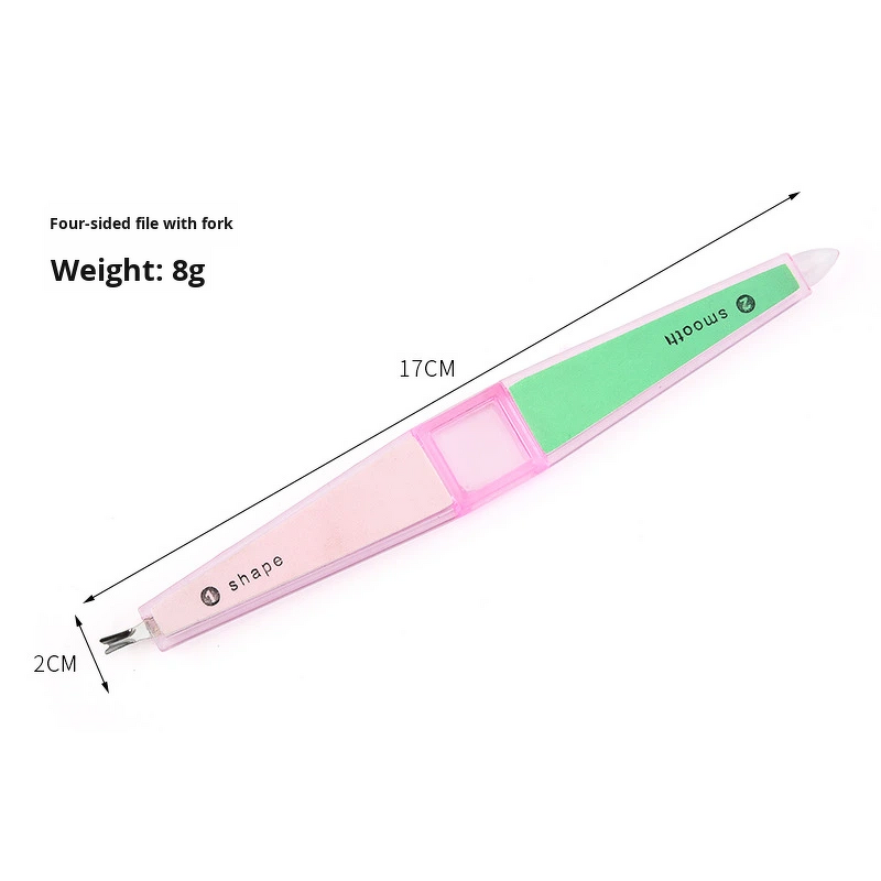 Nail Buffer File Manufacturer - Double Sided Plastic 4 in 1 with V Shape Cuticle Remover