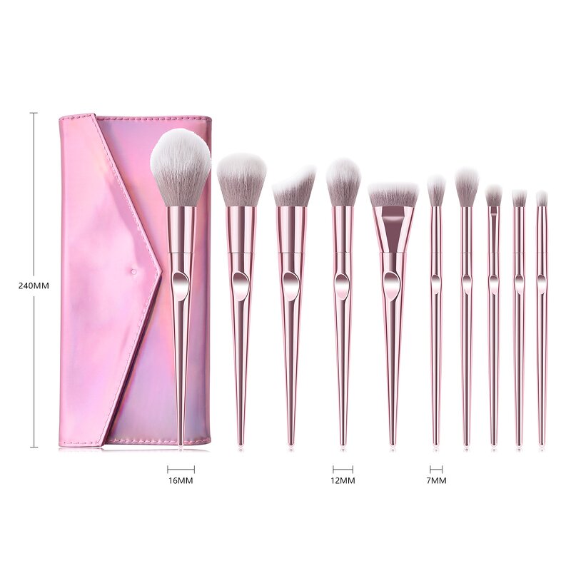 Makeup Brush Set Manufacturer - Wholesale 10 Pcs/set Luxury Professional Custom Logo High Quality Brushes Set with Bag