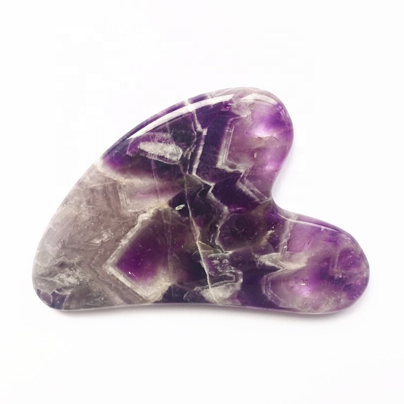 Gua Sha Facial Tools Manufacturer - Custom Logo Amethyst Scraping Massage Purple Nephrite Jade Gua Sha Tool