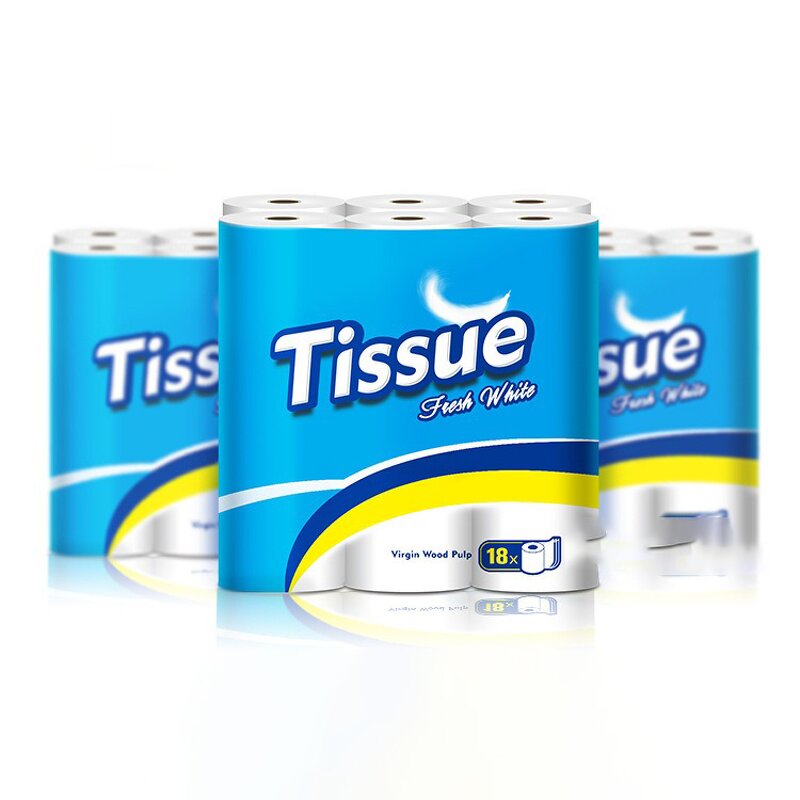 Toilet Tissue Roll Manufacturer - Wholesale Custom Logo Bathroom Core 2 Paper Roll 3 Ply Toilet Tissue