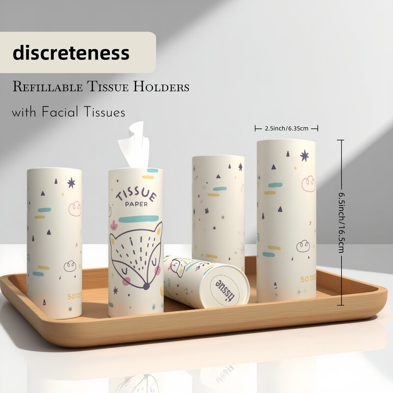 Cylinder Facial Tissue Box Manufacturer - OEM Car Home Office Travel Custom Logo Private Label Factory Direct Bulk Wholesale