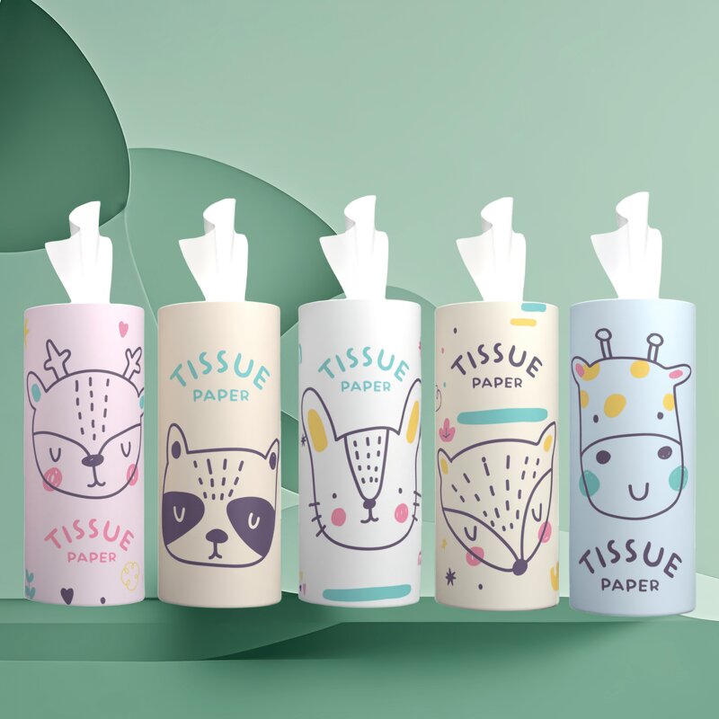 Cylinder Tissue Box Manufacturer - High Quality OEM ODM Car Home Office Custom Logo Facial Paper Towels Factory Price