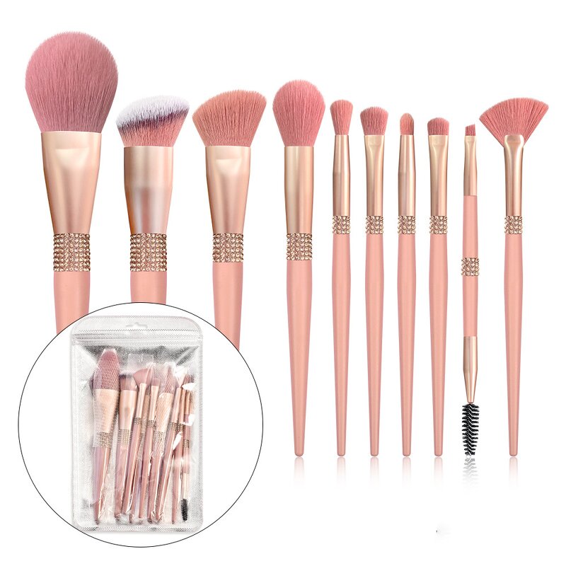 Makeup Brush Set Manufacturer - Private logo 10pcs Premium Vegan Glitter Diamond Makeup Brush Sets