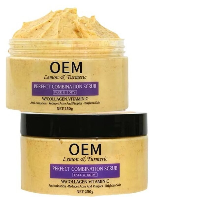 Face Body Scrub Manufacturer - Scrubs Manufacturers Private Label Organic Vegan Exfoilating Skin Care Whitening Lemon Turmeric Vitami