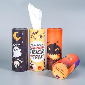Car Tissue Bucket Manufacturer - Wholesale Halloween Pumpkin Design Paper Towel Canister Custom Logo Auto Decor