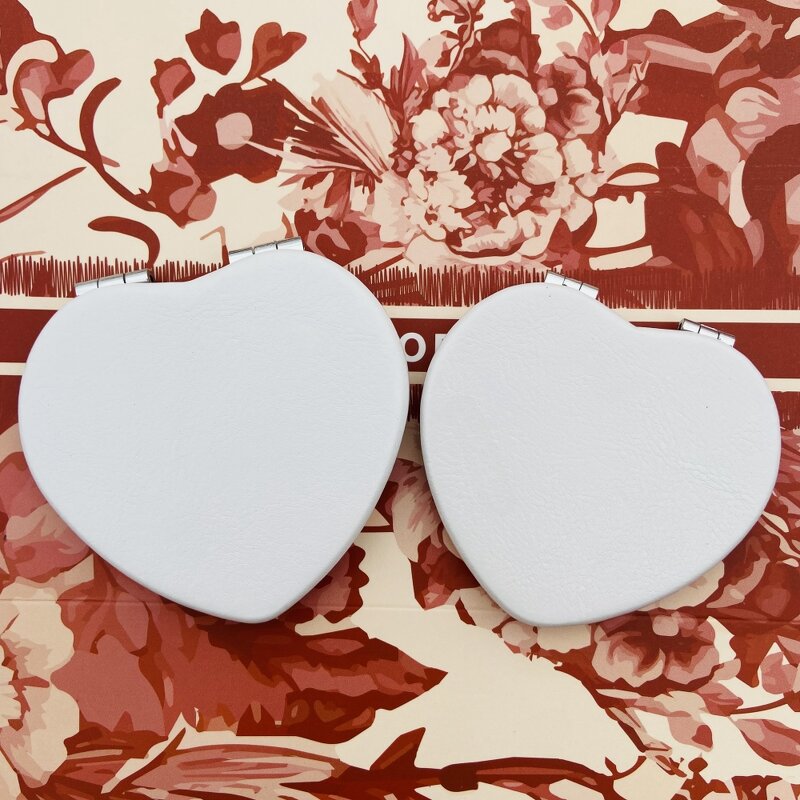 Compact Makeup Mirror Manufacturer - Custom Folding Pu Leather Portable Magnifying Double Sides White Mini Pocket Mirror
