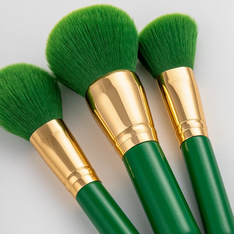Christmas Makeup Brush Set Manufacturer - Best Foundation Green Gold Christmas Gift Private Label Mini Eye Makeup Brush Set