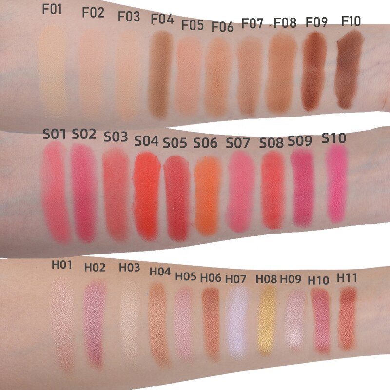 Contour Highlighter Blush Palette Manufacturer - DIY Fard a Joues 3 in 1 Custom Private Label Palette