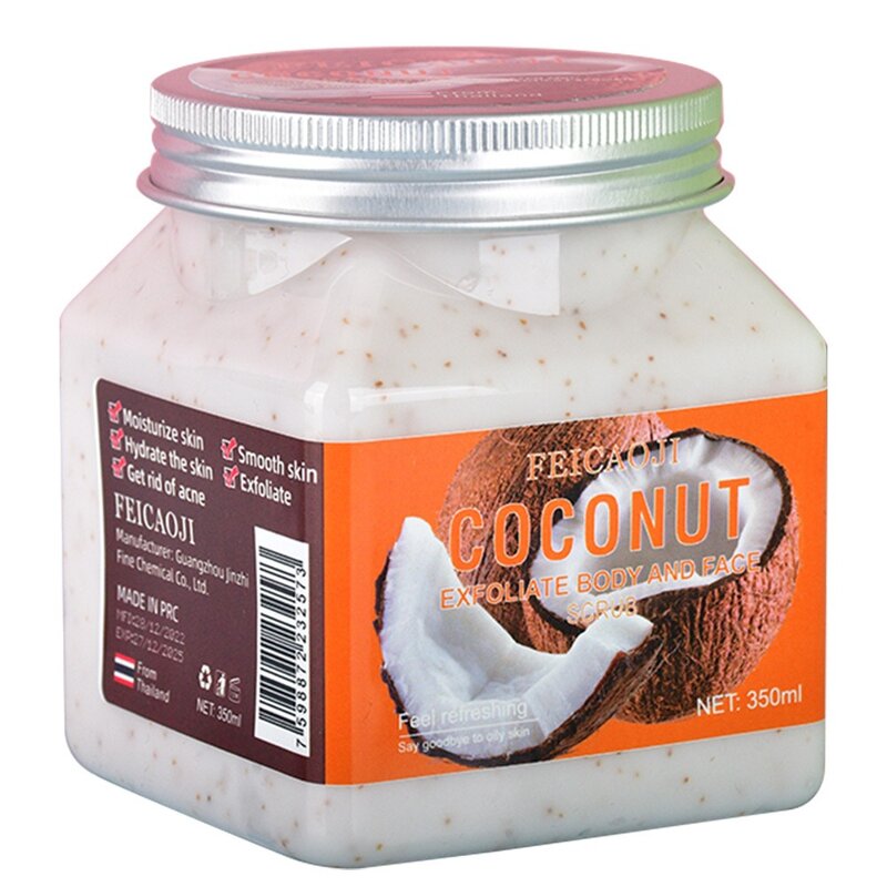 Body Scrub Manufacturer - OEM/ODM Natural Sea Salt Exfoliating Legs Arms Hand Body Exfoliator Strawberry Flavor 200g