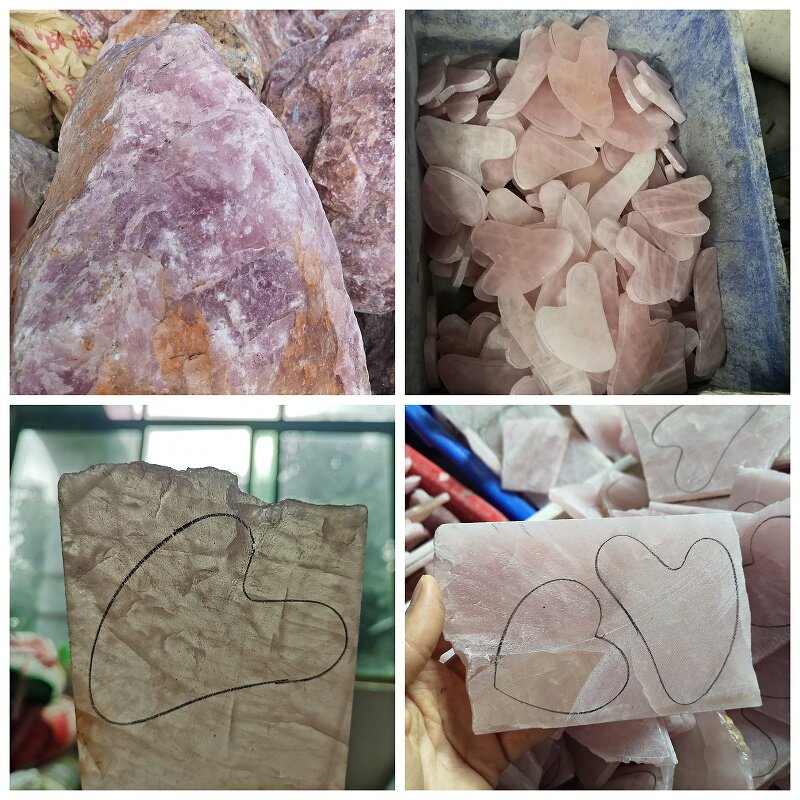 Facial Massager Manufacturer - High Quality Masajeador Facial Piedra Rose Quartz Gua Sha Massage Tool
