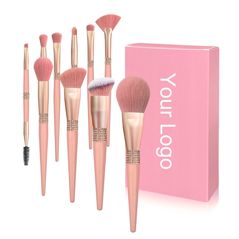 Makeup Brush Set Manufacturer - Private logo 10pcs Premium Vegan Glitter Diamond Makeup Brush Sets