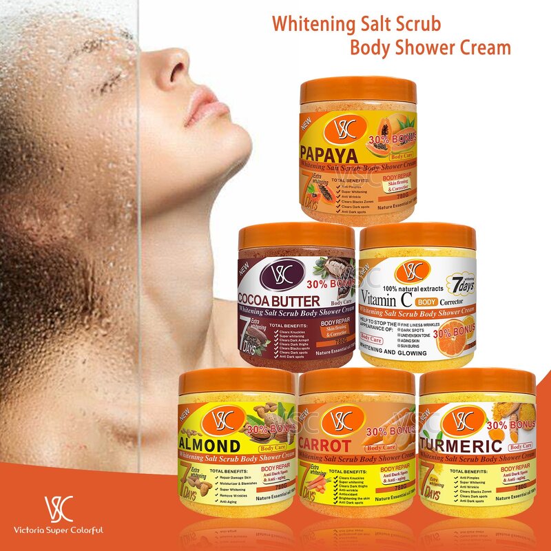 Body Scrub Manufacturer - VSC Wholesale Pivate Label Anti Dark Pots Anti-aging Moisturizing Turmeric Super Whitening Shower Cream