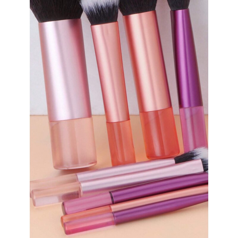 Travel Makeup Brush Kit Manufacturer - Professional 10Pcs Synthetic Hair Foundation Cosmetics Powder Mini Brush Set With Bag