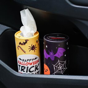 Car Tissue Bucket Manufacturer - Custom Logo Halloween Cylinder Paper Towel Holder Decoration Gift