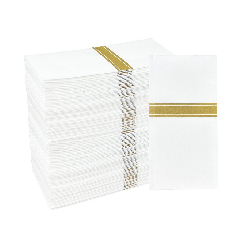 Airlaid Napkins Manufacturer - Custom Printed Modern 1/4 And1/6 Folded Wedding Banquet Disposable Cocktail Napkin