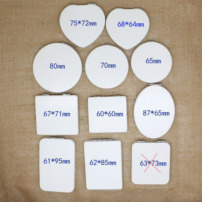 Compact Makeup Mirror Manufacturer - Custom Folding Pu Leather Portable Magnifying Double Sides White Mini Pocket Mirror