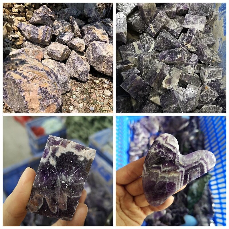 Gua Sha Facial Tools Manufacturer - Custom Logo Amethyst Scraping Massage Purple Nephrite Jade Gua Sha Tool