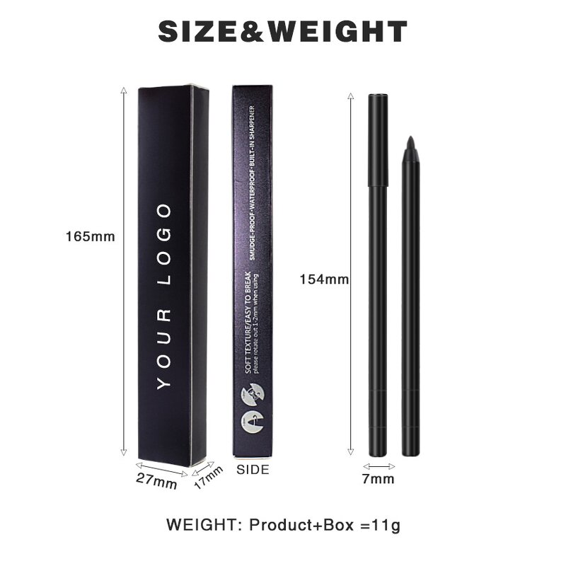 Gel Eyeliner Pencil Manufacturer - Private Label Vegan Cruelty Free Long Lasting Waterproof Super Smooth Crayon Eyeliner