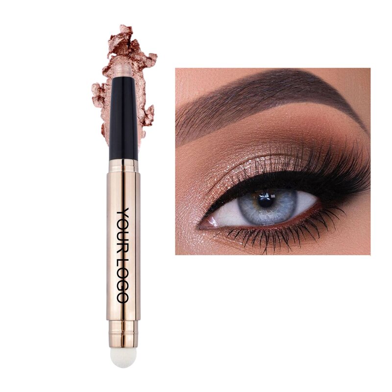 Eyeshadow Stick Manufacturer - New Design Cream to Powder Shimmer Glitter Pencil Vegan Long Lasting Eyeshadow Pencil